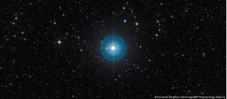 A estrela Beta Pictoris b, fotografada pelo Observatório Europeu do Sul, abriga o gigante gasoso descoberto em 2008