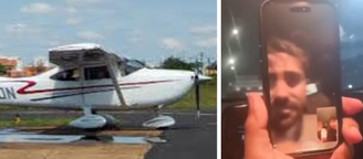Piloto faz videochamada após ser resgatado de avião que caiu em Cuiabá