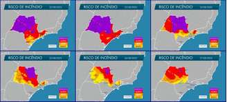 Defesa Civil do Estado de São Paulo alerta para risco de incêndio nos próximos dias.