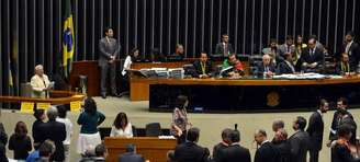  O plenário da Câmara dos Deputados durante discussão sobre o impeachment da presidente Dilma 