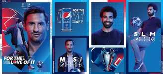Pepsi lança nesta terça-feira sua campanha mundial para a Liga dos Campeões com Messi e Salah (Foto: Divulgação)
