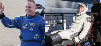 Astronauta Butch Wilmore em comparação com o dia que deixou a Terra e quando voltou