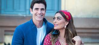 Régis (Reynaldo Gianecchini) e Maria da Paz (Juliana Paes) de 'A Dona do Pedaço': audiência em alta