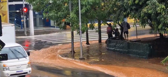 'Rio de lama' se formou próximo a parque no Centro de São Paulo