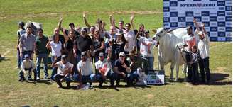 Vaca Carina FIV do Kado se consagra primeira tetracampeã nacional da raça nelore após ganhar premiação na ExpoZebu