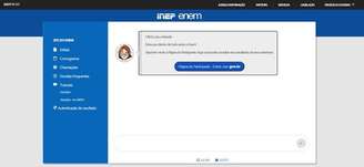 Página do Participante Enem, no site do INEP