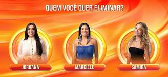 Jordana, Marciele e Samira, as indicadas ao Paredão desta semana formado ontem, domingo, 5, no BBB 26