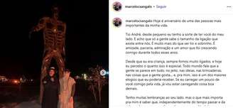 Marcelo Sangalo, filho de Ivete Sangalo, faz declaração carinhosa a André Marques