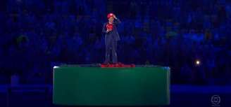 No encerramento nos Jogos Olímpicos Rio 2016, Abe apareceu vestido de Mario Bros - Foto: Reprodução/TV Globo