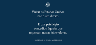 Visitar os EUA não é direito, é privilégio, diz perfil do país em português