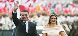 Presidente Bolsonaro e a primeira-dama, Michele Bolsonaro