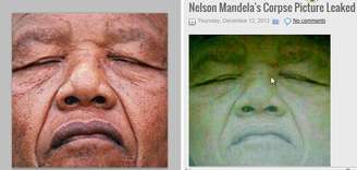 Suposta imagem de Mandela morto que circula nas redes sociais