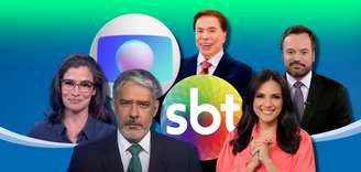 Âncoras do ‘JN’, Silvio Santos e apresentadores do ‘SBT Brasil’: jornalismo em alta