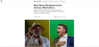 O jornal The New York Times aponta a eleição brasileira como "chave" para a América Latina