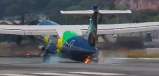 Avião bate cauda na pista do Aeroporto do Recife durante pouso