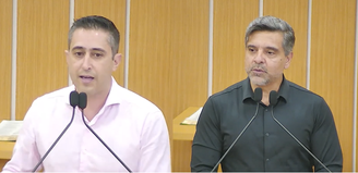 Montagem: da esquerda para direita, os vereadores Caio Salgado (PL) e Professor Rodnéi (PSD)