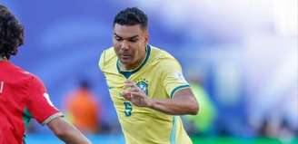 Casemiro no empate do Brasil contra Marrocos