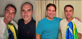 Eduardo Bolsonaro e Alexandre Ramagem publicaram fotos com Flávio Bolsonaro nos Estados Unidos após fuga do senador
