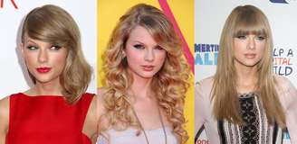 Taylor Swift alterna entre fios médios e longos e textura lisa e cacheada  