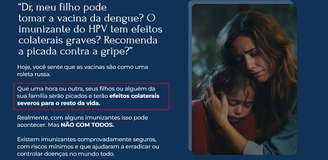 Reprodução do site em que Francisco Cardoso comercializa curso ‘Jornada de Segurança na Imunização’