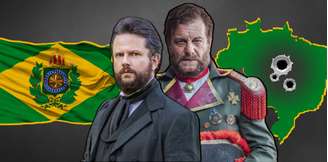 O herói e o vilão: Dom Pedro II (Selton Mello) e general Solano López (Roberto Birindelli) vão digladiar pelo Brasil