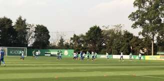 Treino do Palmeiras nesta quinta-feira, na Academia de Futebol (Foto: Thiago Ferri)