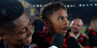 Lorenzo tem 7 anos e é filho de Bruno Henrique