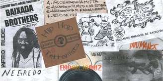 Montagem de reportagem do site sobre a “nova escola” do rap nacional em 2001