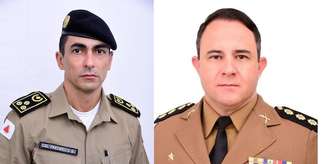 Coronel Carlos Frederico Otoni Garcia (à esquerda) e coronel Maurício José de Oliveira (à direita) assumem alto escalão da Polícia Militar de Minas