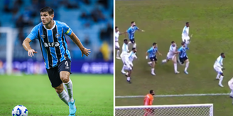 Kanneman (FOTO: LUCAS UEBEL/GREMIO FBPA) e Lance do jogo (