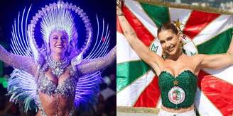 Paolla Oliveira em desfile pela Grande Rio e anúncio de Virginia como nova Rainha de Bateria