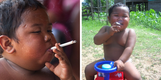 Aos 2 anos, Ardi Rizal fumava vários cigarros por dia