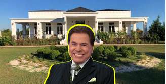 Silvio Santos diante da fachada do hotel da versão argentina do reality show