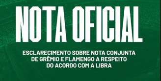 Em seu Instagram Palmeiras rebateu comunicado de Flamengo e Grêmio