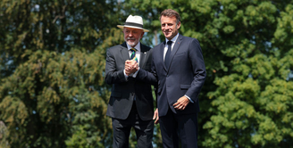 Presidente Lula ao lado do presidente da França, Emmanuel Macron