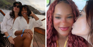 Rebeca Andrade e Gisele são vistas usando anéis iguais em passeio de barco
