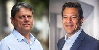 Tarcísio de Freitas (Republicanos) e Fernando Haddad (PT)