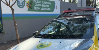 Fachada da Escola Cívico-Militar Érico Veríssimo, em Cambé