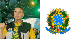 Flávio Bolsonaro (PL) divulga comunicado com brasão antigo do Brasil