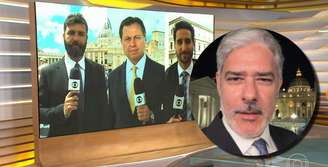 Rodrigo Carvalho, Gerson Camarotti, Murilo Salviano e William Bonner: força-tarefa à espera do novo papa