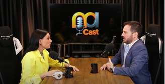 Márcia Dantas na entrevista com Marcelo Torres: os dois ocuparam bancadas de telejornais no SBT