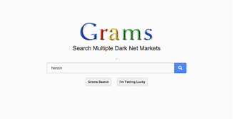 A interface do buscador Grams, que se inspira no design do Google