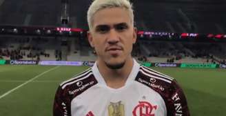 Pedro fez o gol de empate do Flamengo no último minuto da partida (Foto: Reprodução/FlaTV)
