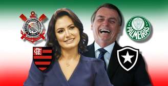 Michelle e Bolsonaro são torcedores rivais no futebol