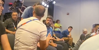 Marcelo Courrege discutiu com colega durante coletiva do Marrocos
