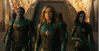 Atriz Brie Larson como Capitã Marvel.