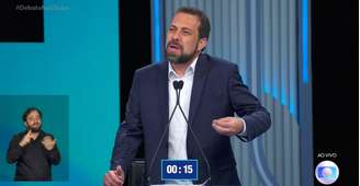 Boulos durante embate com Marçal em debate da TV Globo