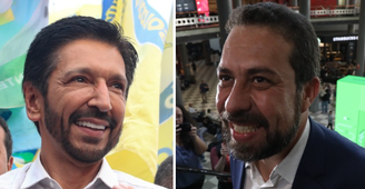 Da esquerda para a direita: Ricardo Nunes (MDB) e Guilherme Boulos (PSOL)