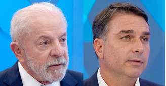 Lula (PT) e Flávio Bolsonaro (PL) no 'Entrevista com o Candidato', na Globo