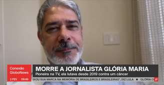 Bonner gravou um vídeo comentando a morte de Gloria Maria